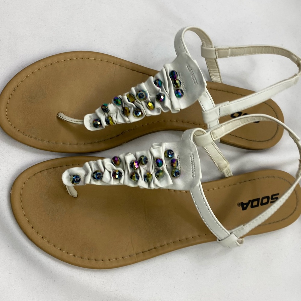 Women’s White and Multi color Sandals size 11